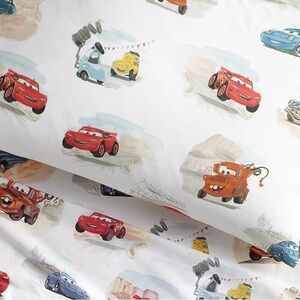 Pottery barn Disney and Pixar Cars 100% organic toddler duvet set.